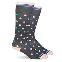 Grey polka dot Cotton Compression Socks