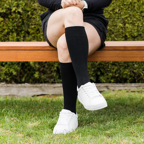 3 Pack - Compression Socks - Solid/Knee-High
