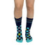 Checker Navy + Teal Diabetic Socks