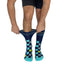 Checker Navy + Teal Diabetic Socks