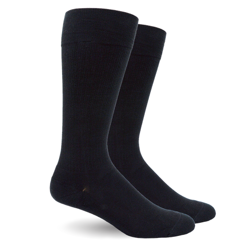 Solid Black Cotton - Medical Compression Socks (30-40 mmHg)