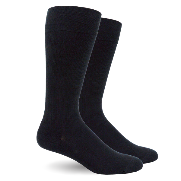Solid Black Cotton - Medical Compression Socks (30-40 mmHg)