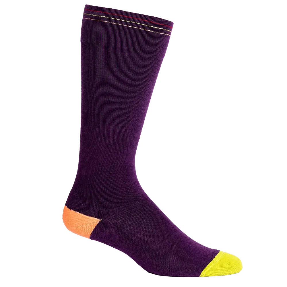 Color Block Purple + Orange Cotton Compression Socks