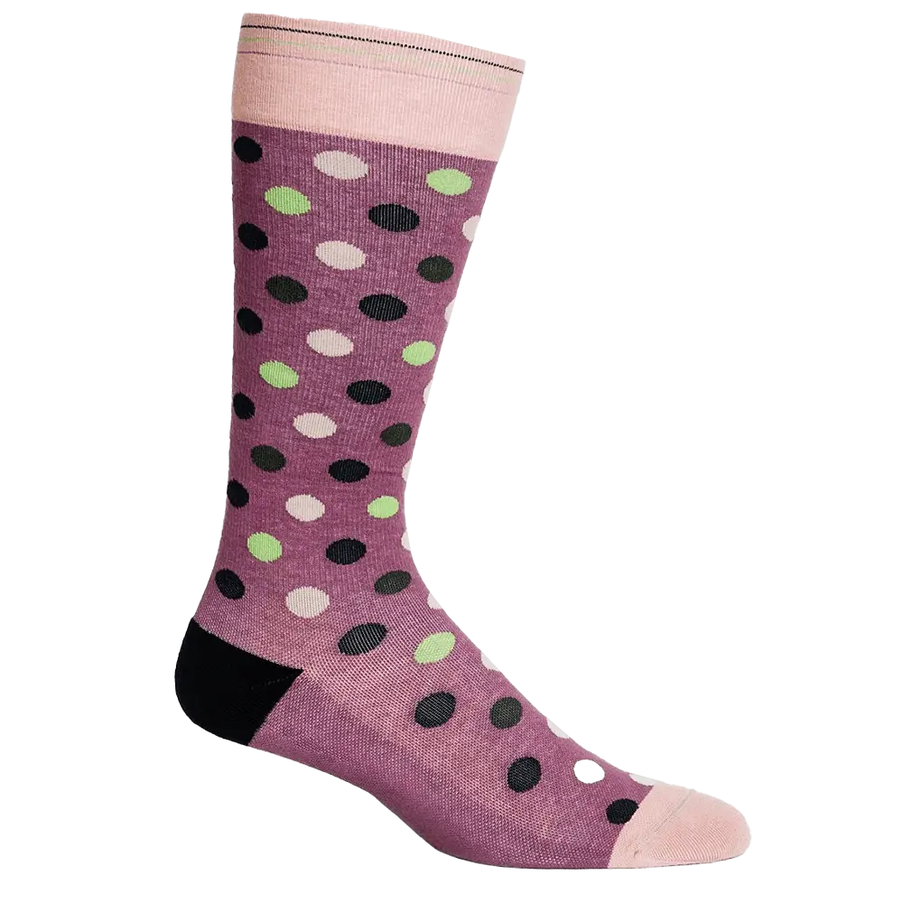 Polka Dot Black + Pink Cotton Compression Socks