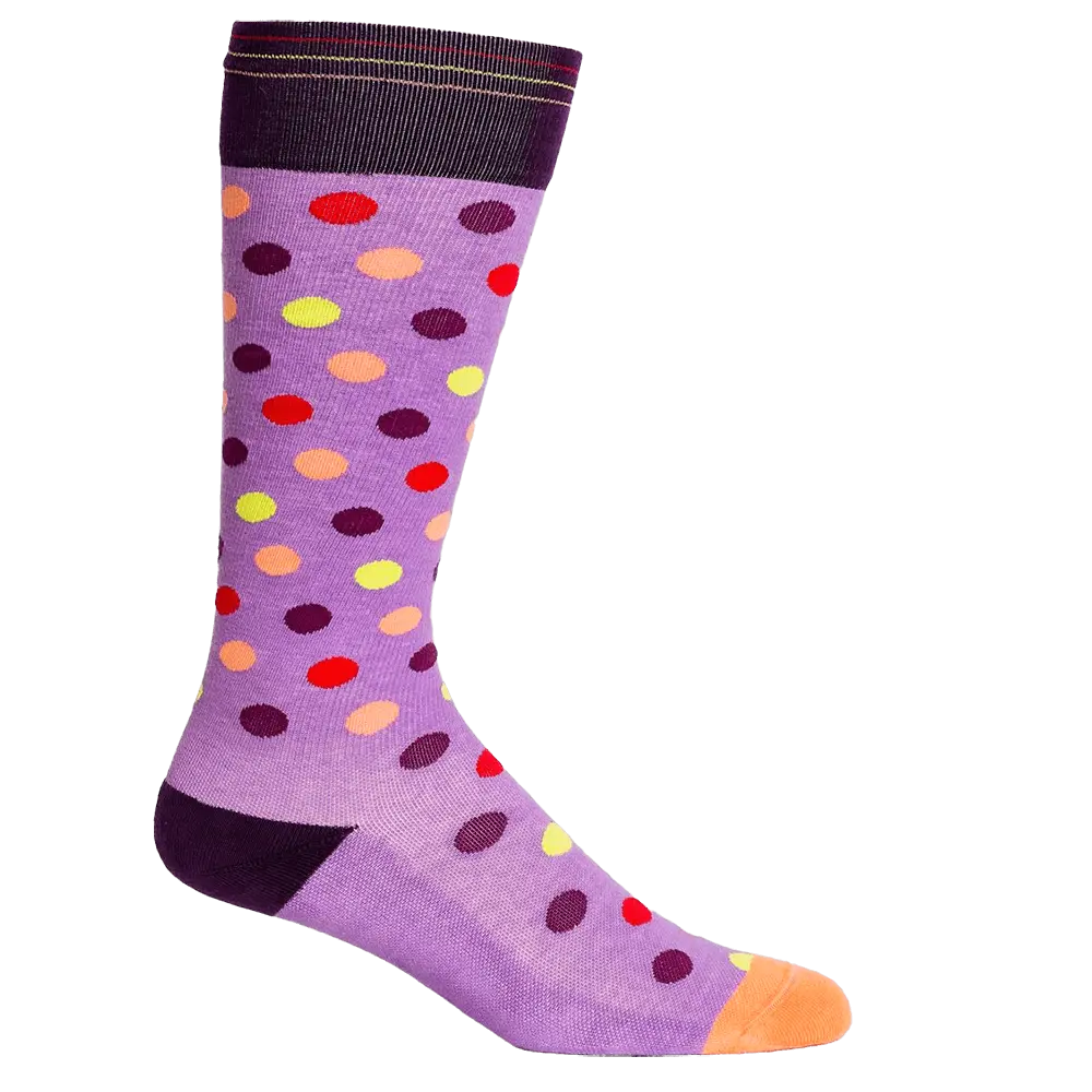 Polka Dot Purple + Pink Cotton Compression Socks