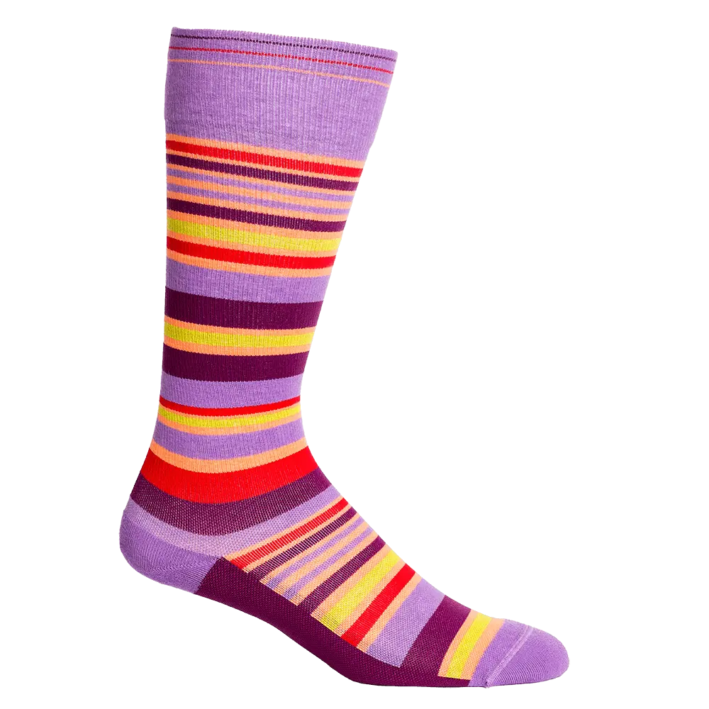 Stripe Purple + Orange Cotton Compression Socks