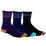 3 Pack - Diabetic Socks - Color Block - [Purple, Blue, Black]