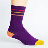 Color Block Purple + Orange Diabetic Socks thumbnail 1