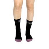 Color Block Black + Pink Diabetic Socks thumbnail 4