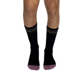 Color Block Black + Pink Diabetic Socks thumbnail 2
