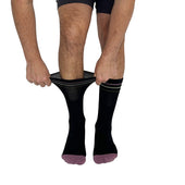 Color Block Black + Pink Diabetic Socks thumbnail 3