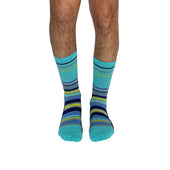 Stripes Navy + Teal Diabetic Socks thumbnail 3