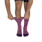 Polka Dots Purple + Orange Diabetic Socks thumbnail 4