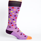 Polka Dot Purple + Pink Cotton Compression Socks thumbnail 1