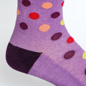 Polka Dot Purple + Pink Cotton Compression Socks thumbnail 2