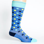 Polka Dot Navy + Teal Cotton Compression Socks thumbnail 1